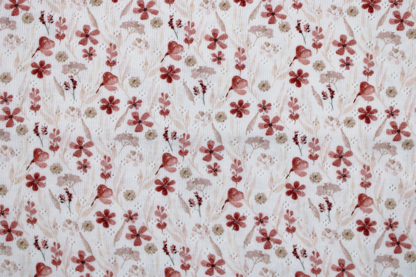 Ajour Baumwolljersey mit Blümchen in altrosa Detailbild