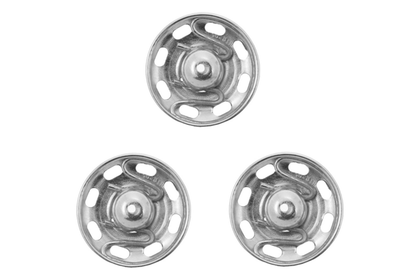 Annä-Druckknöpfe in Silber 21mm