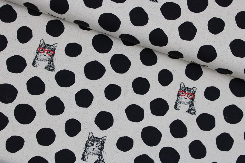 Canvas Echino NekoNoe Katzen - beige/schwarz