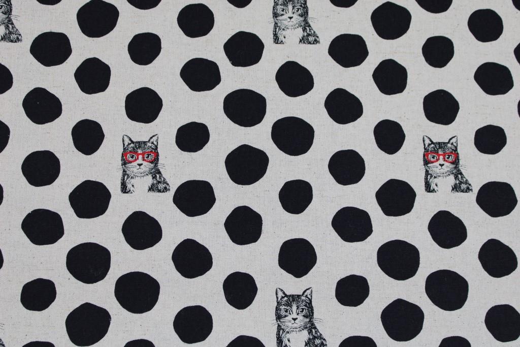 Canvas Echino NekoNoe Katzen - beige/schwarz