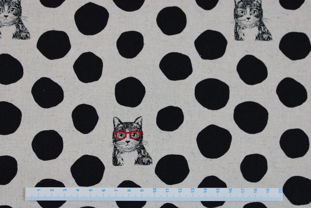Canvas Echino NekoNoe Katzen - beige/schwarz