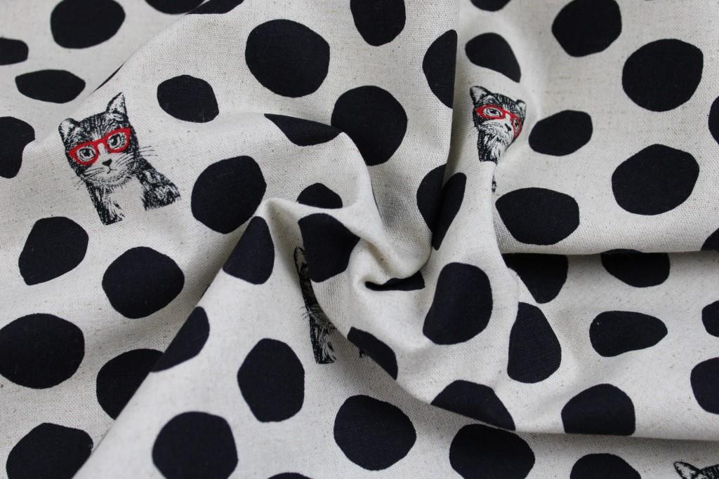 Canvas Echino NekoNoe Katzen - beige/schwarz