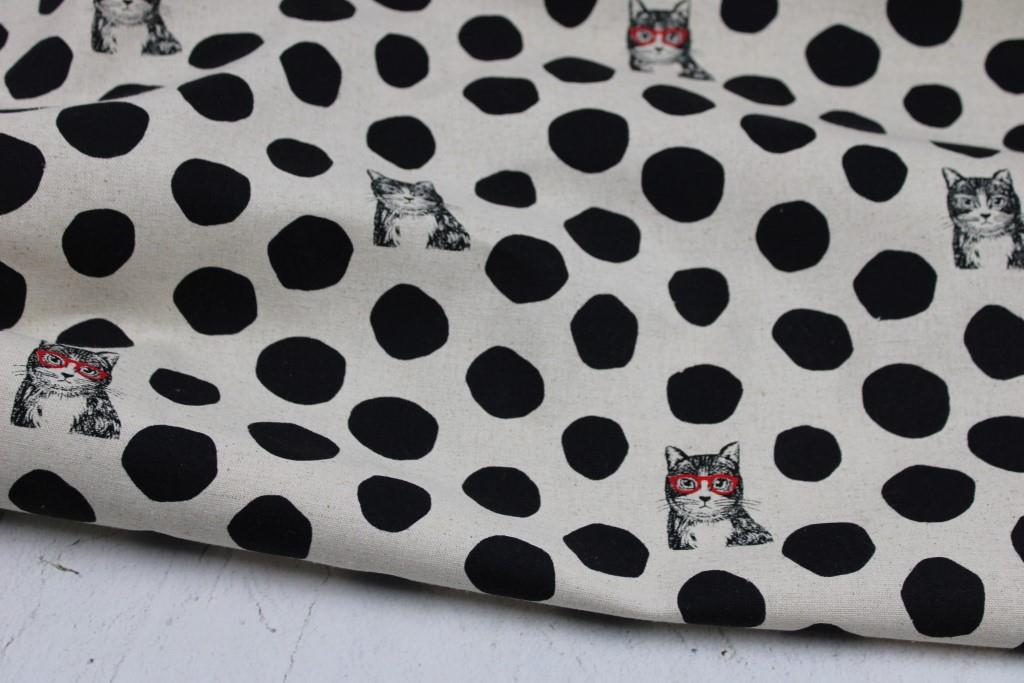 Canvas Echino NekoNoe Katzen - beige/schwarz