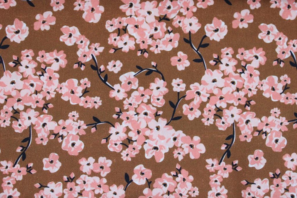 Baumwolle Enchanted Cherry Blossoms - rost/rosé