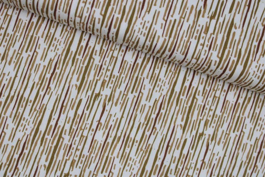 Baumwolle Enchanted Thatching brown - ecru/senfgelb