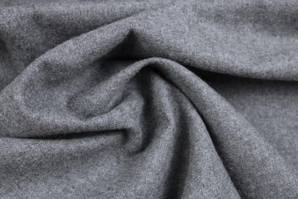 Flanellstoff Plain Twill - grau