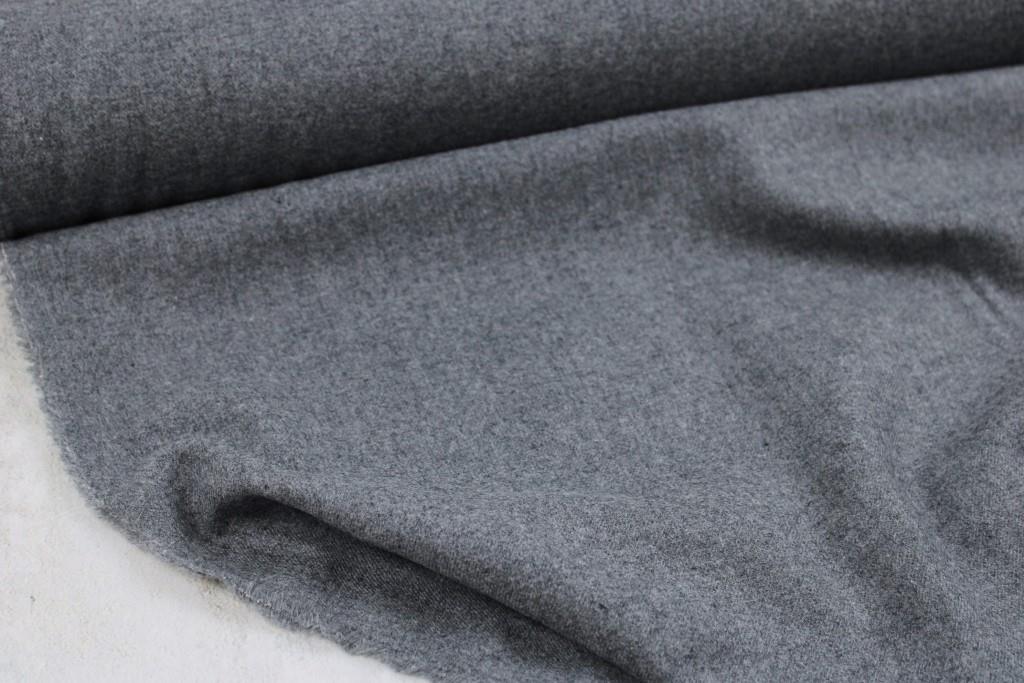 Flanellstoff Plain Twill - grau