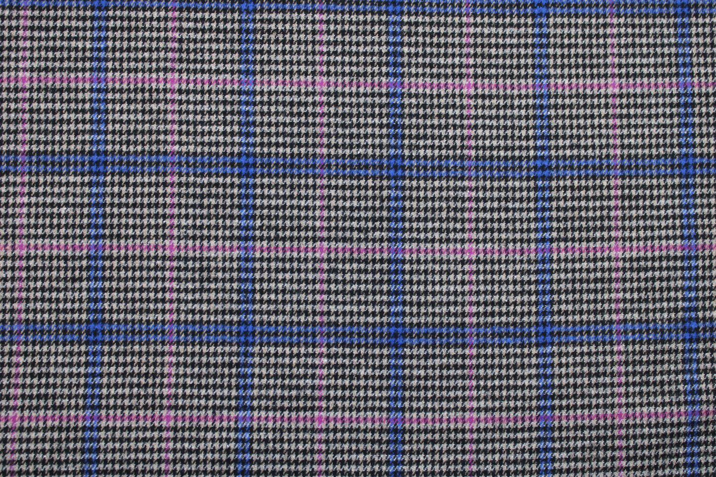 Baumwollgemisch Blue Checked Karos - blau/rosa