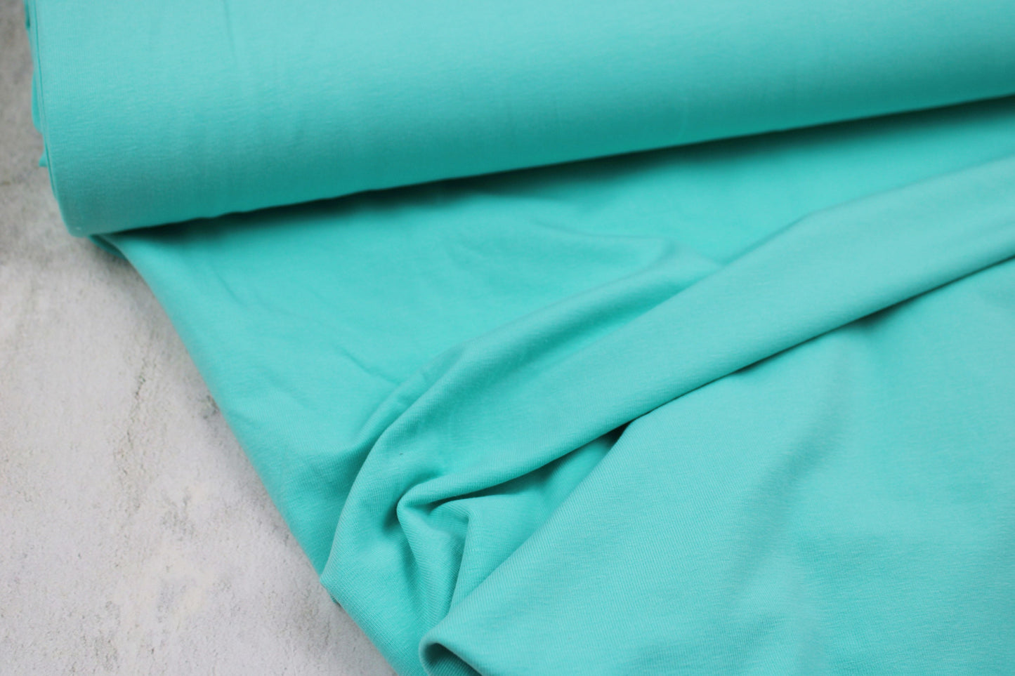 Baumwolljersey Vanessa in uni mint Ballenansicht