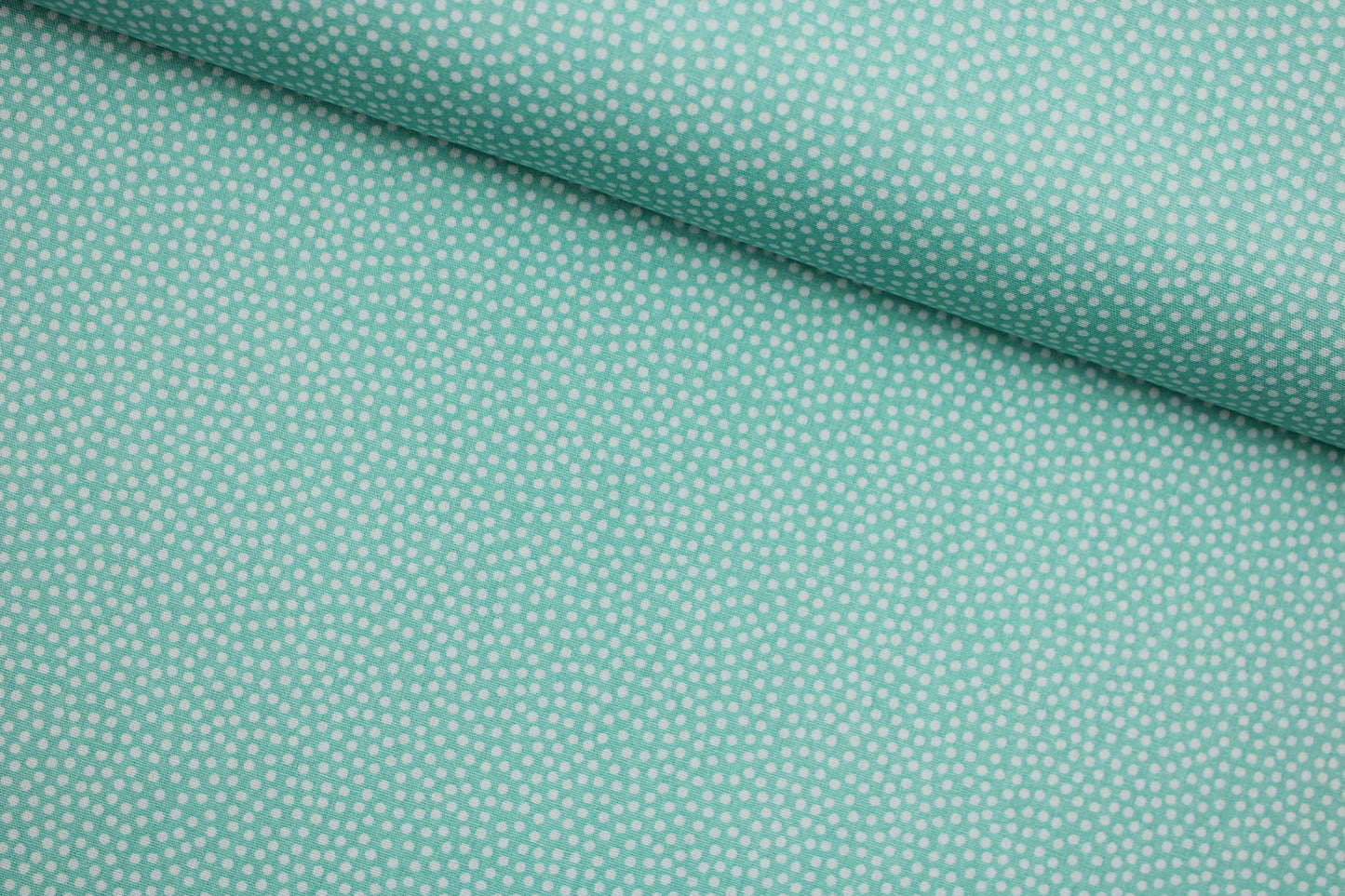 Baumwollstoff Dotty mit Pünktchen in mint quer
