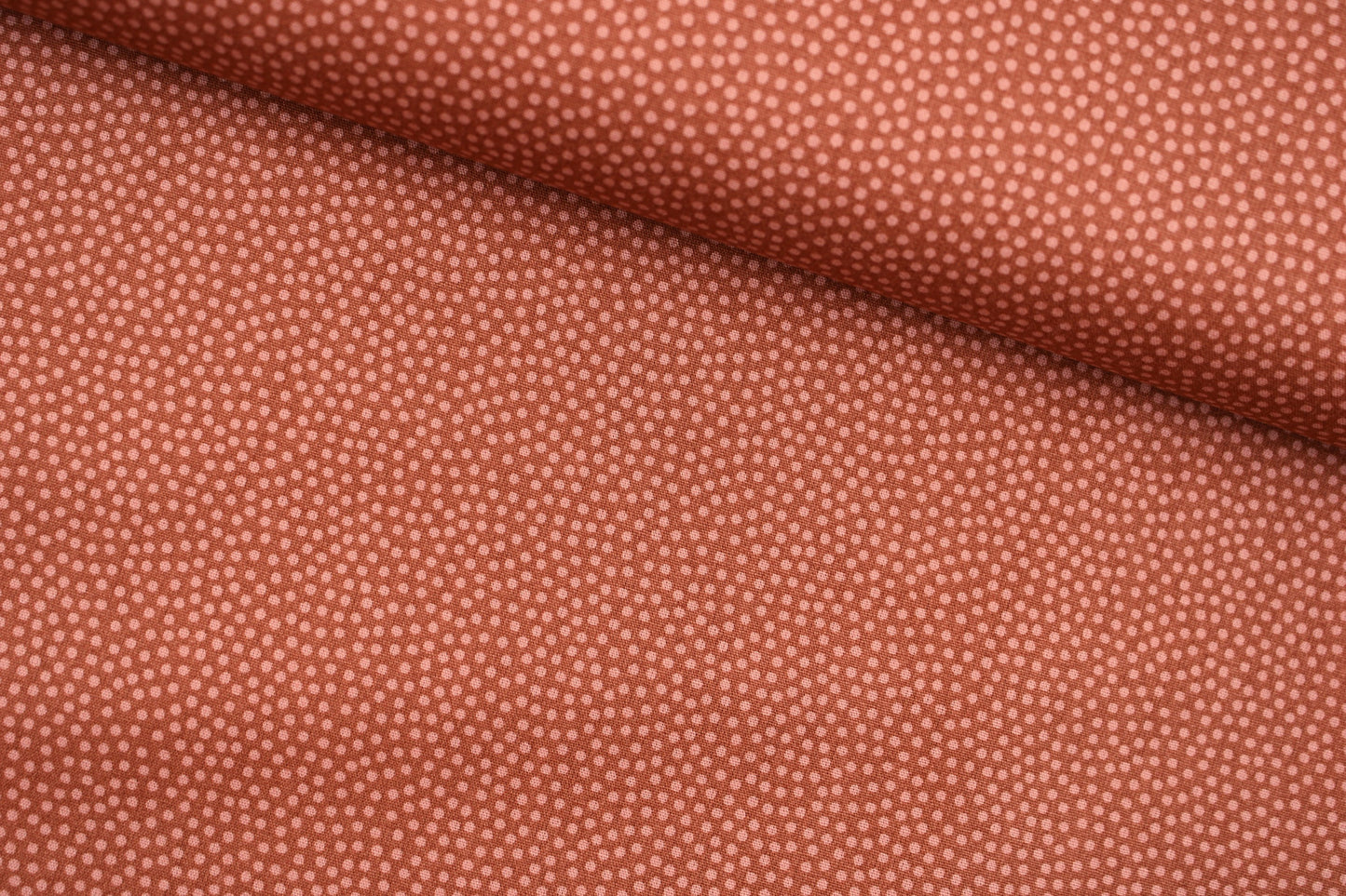 Baumwollstoff Dotty mit Pünktchen in terracotta quer