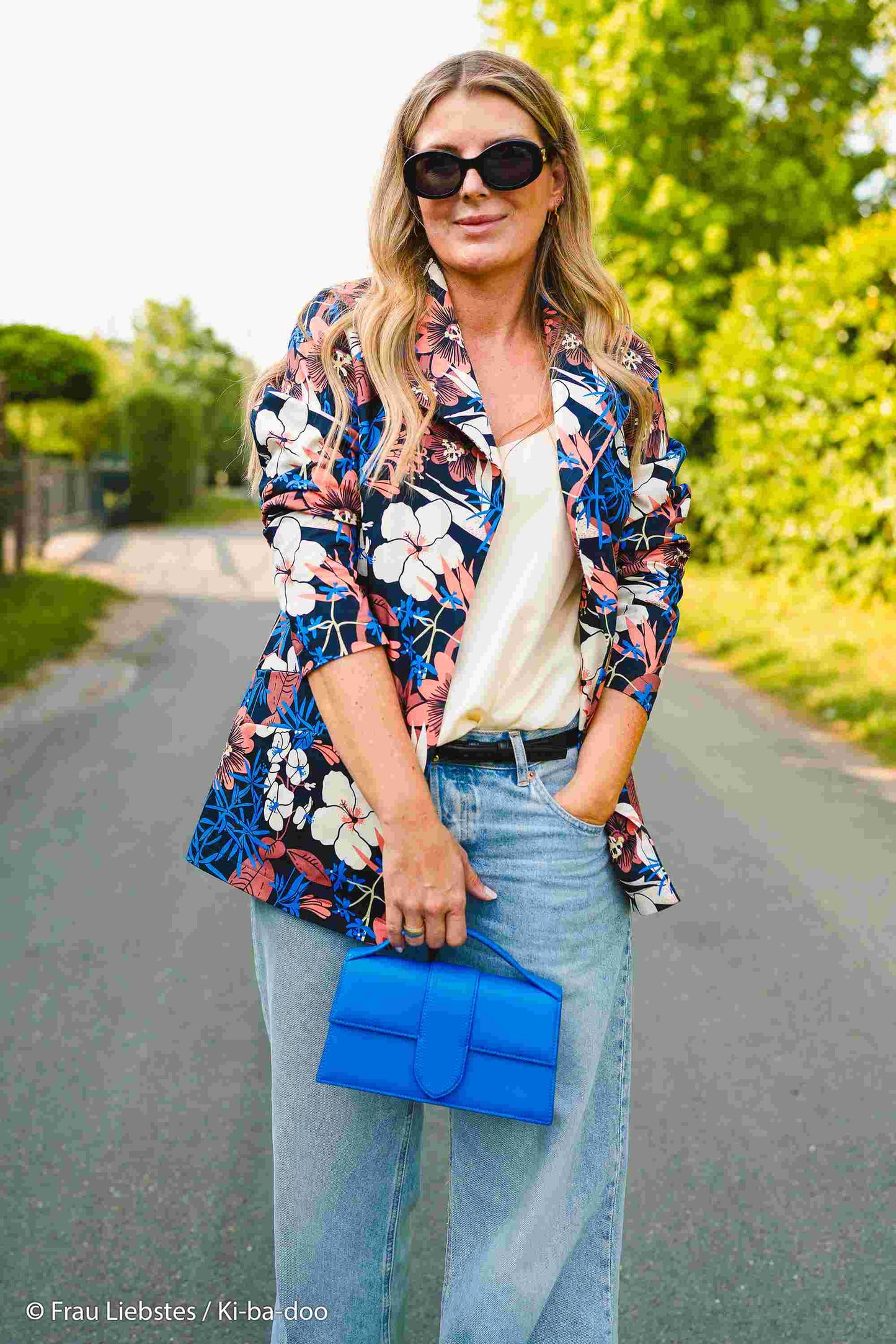 Baumwollstretch Bloom Blumen - bunt