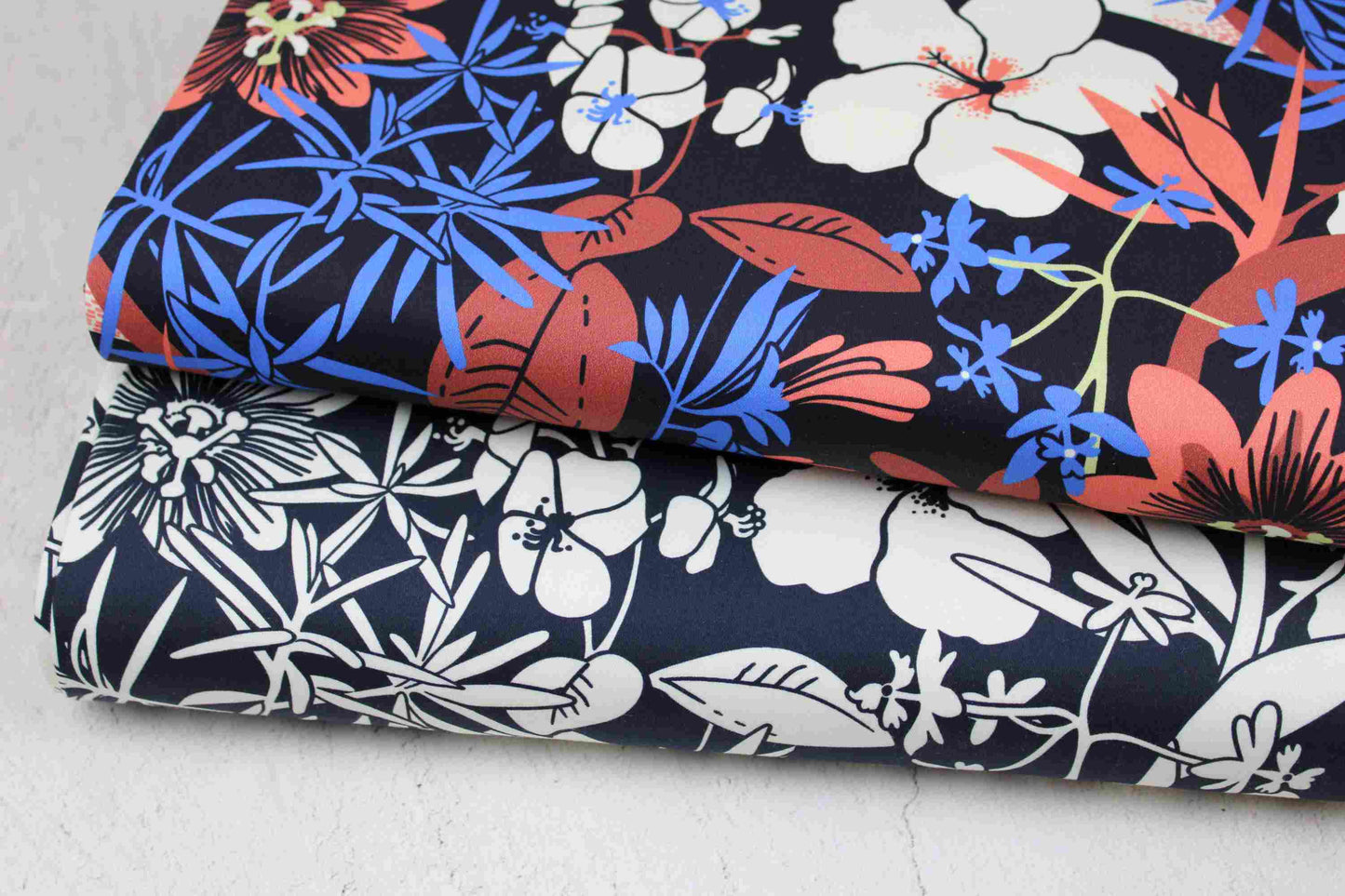 Baumwollstretch Bloom Blumen - bunt