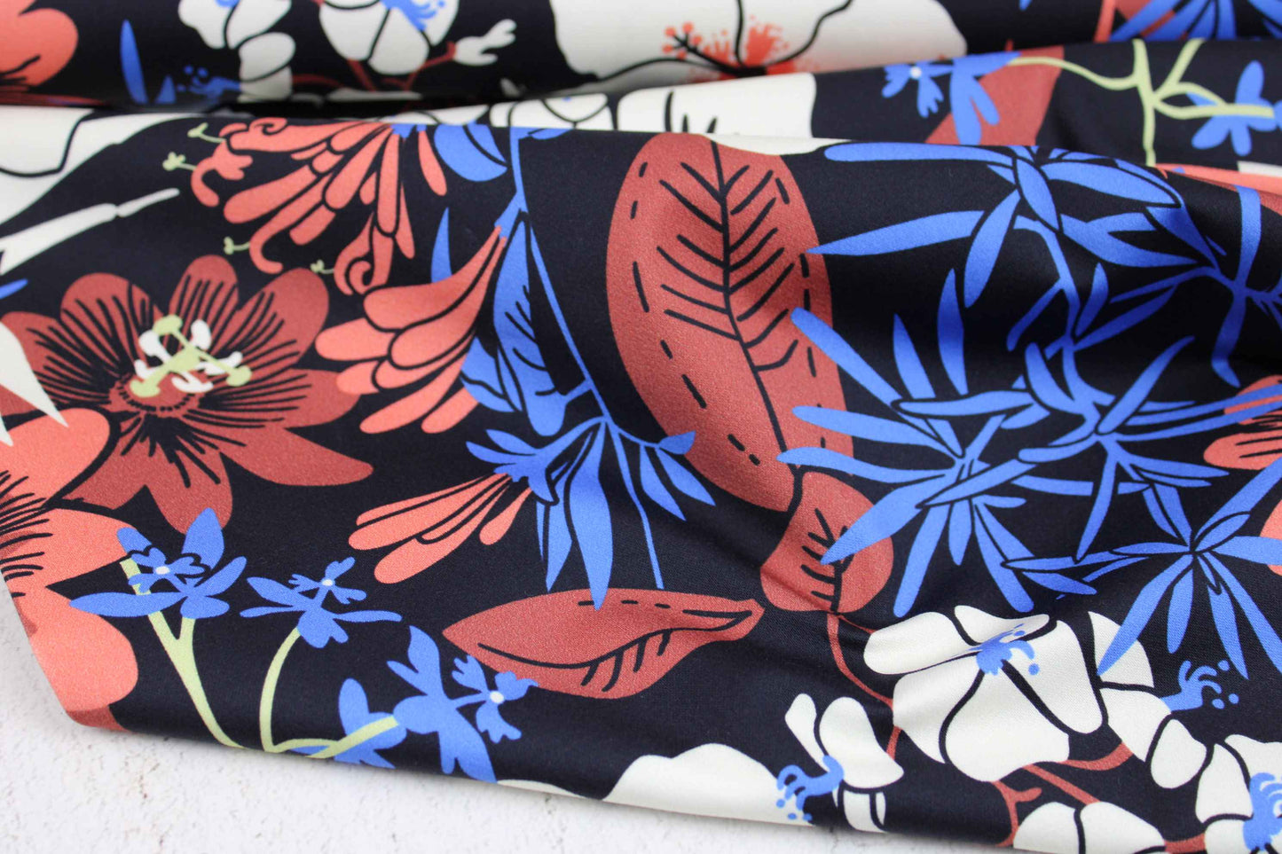 Baumwollstretch Bloom Blumen - bunt
