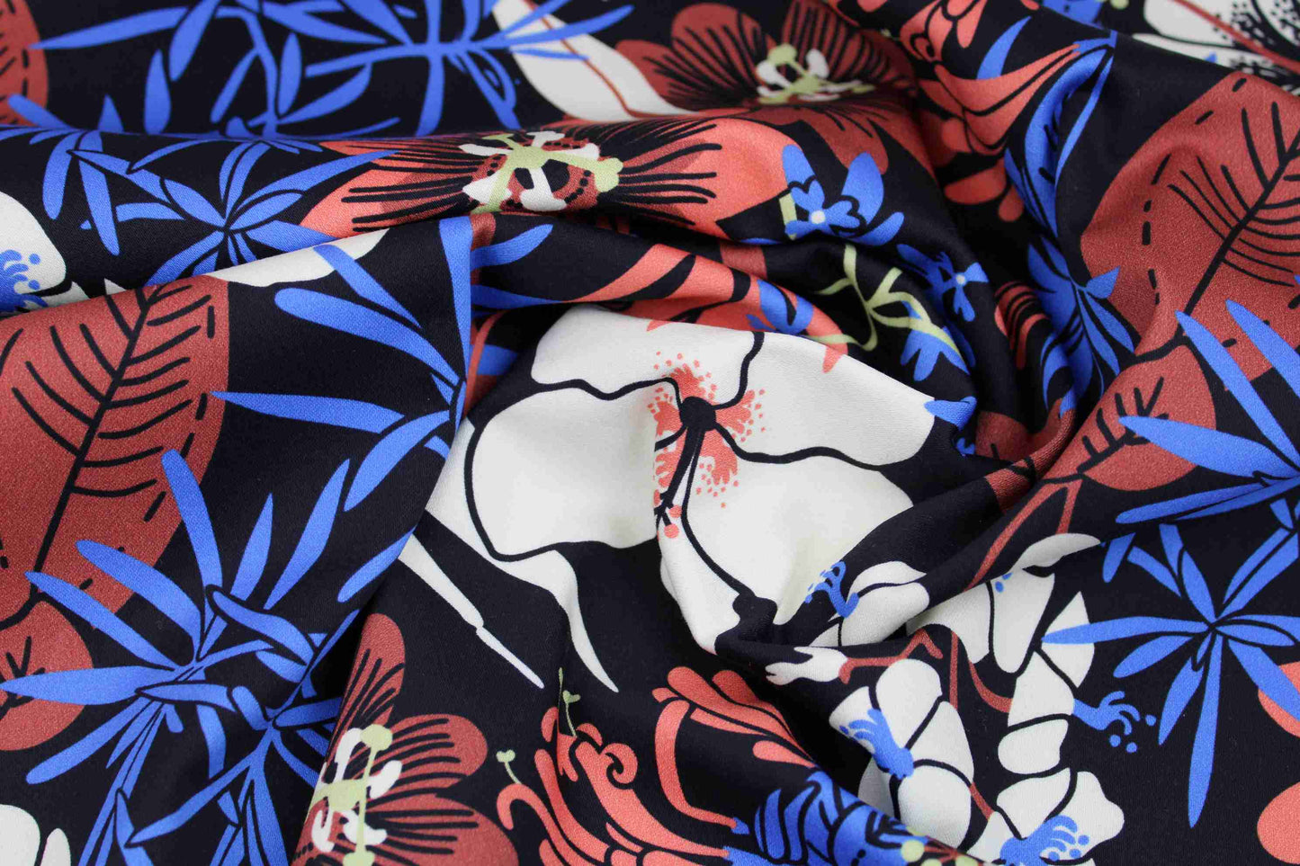 Baumwollstretch Bloom Blumen - bunt