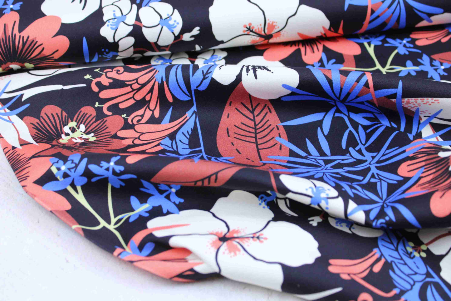 Baumwollstretch Bloom Blumen - bunt