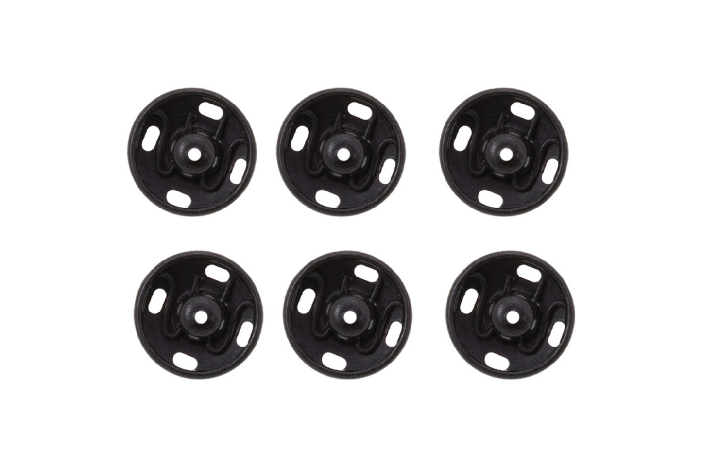 Annäh-Druckknöpfe in Schwarz 13mm