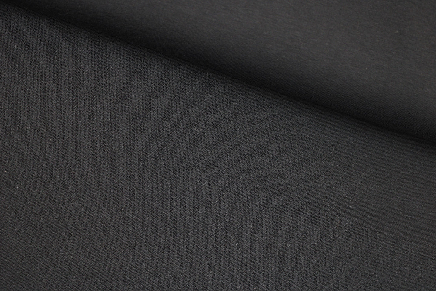 French Terry Sweatstoff Maike in uni Schwarz quer