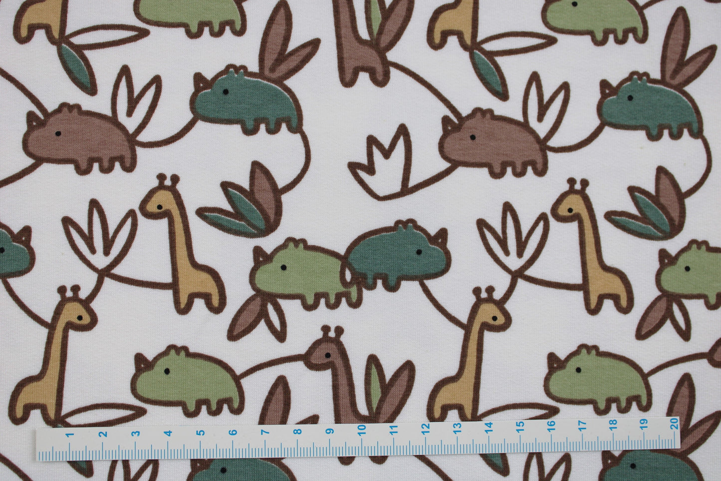 French Terry Sweat Nason - wollweiß/grün/beige