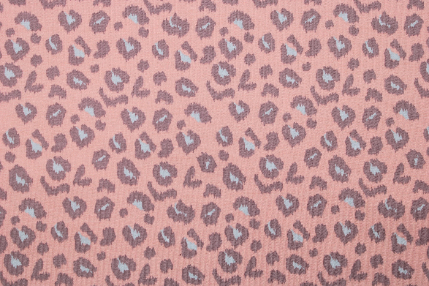 French Terry Sweat mit Leomuster in apricot und grau Detailbild