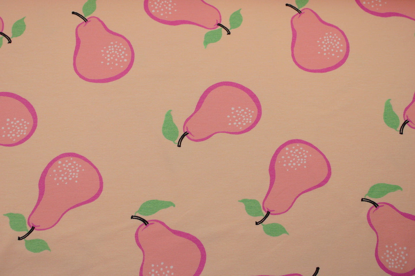 Apricot farbener Sommersweat mit Birnen Detailbild