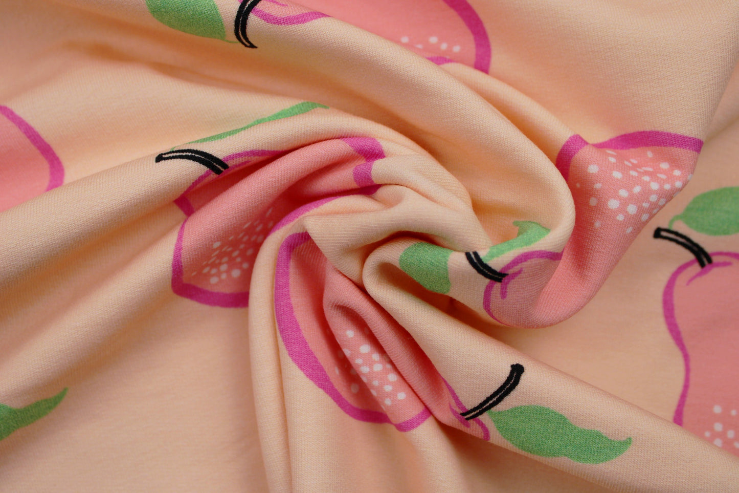 Apricot farbener Sommersweat mit Birnen gedreht