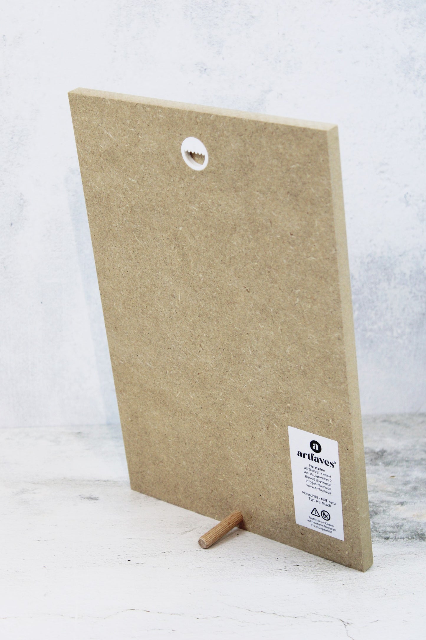 Holzschild Rückansicht mit Aufhängung
