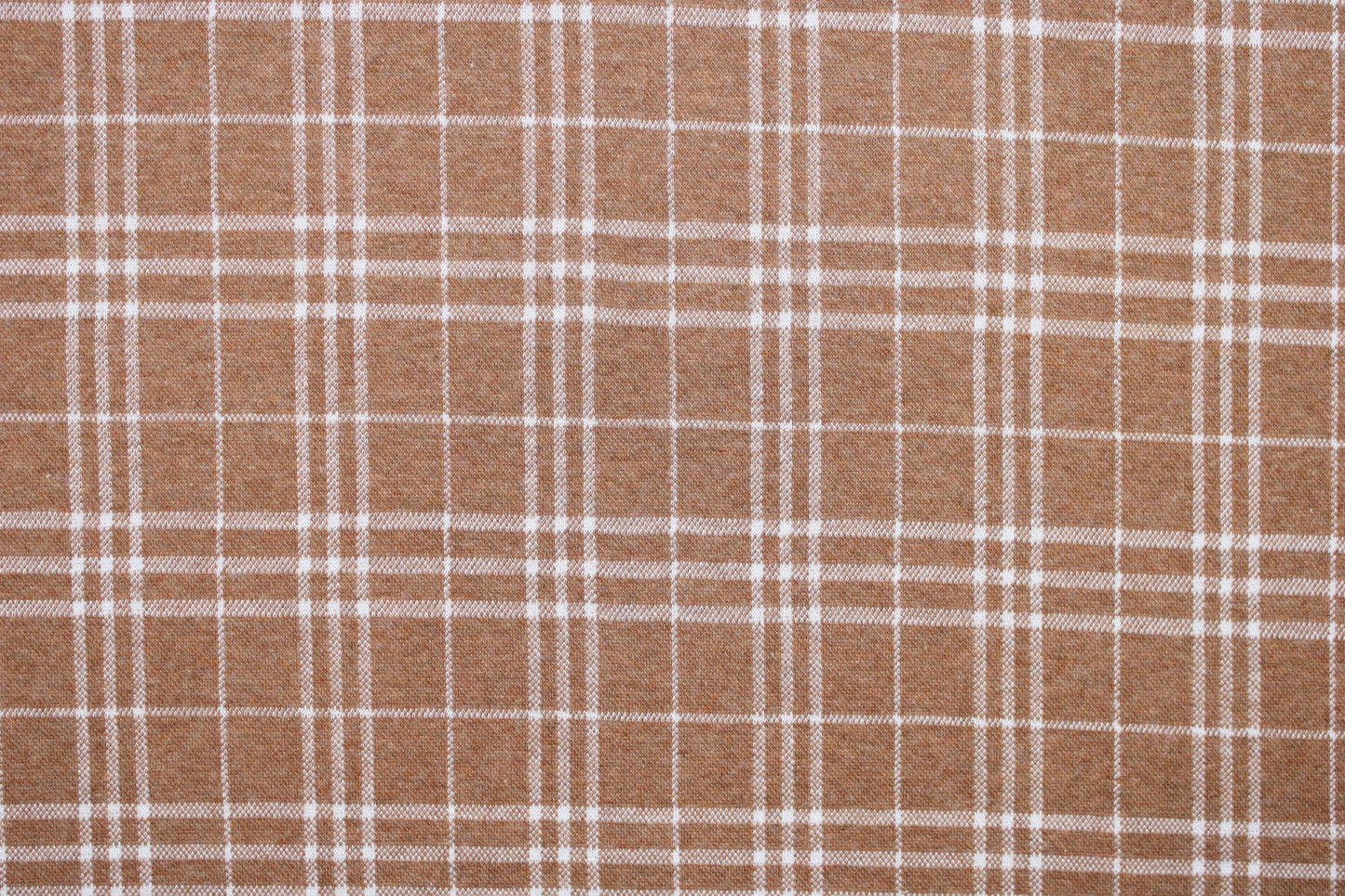 Jacquardjersey mit Glecheck-Karo-Muster in rostbraun/ecru Detailbild