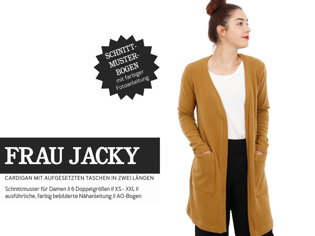 Papierschnittmuster Cardigan mit aufgesetzten Taschen Frau Jacky von Studio Schnittreif