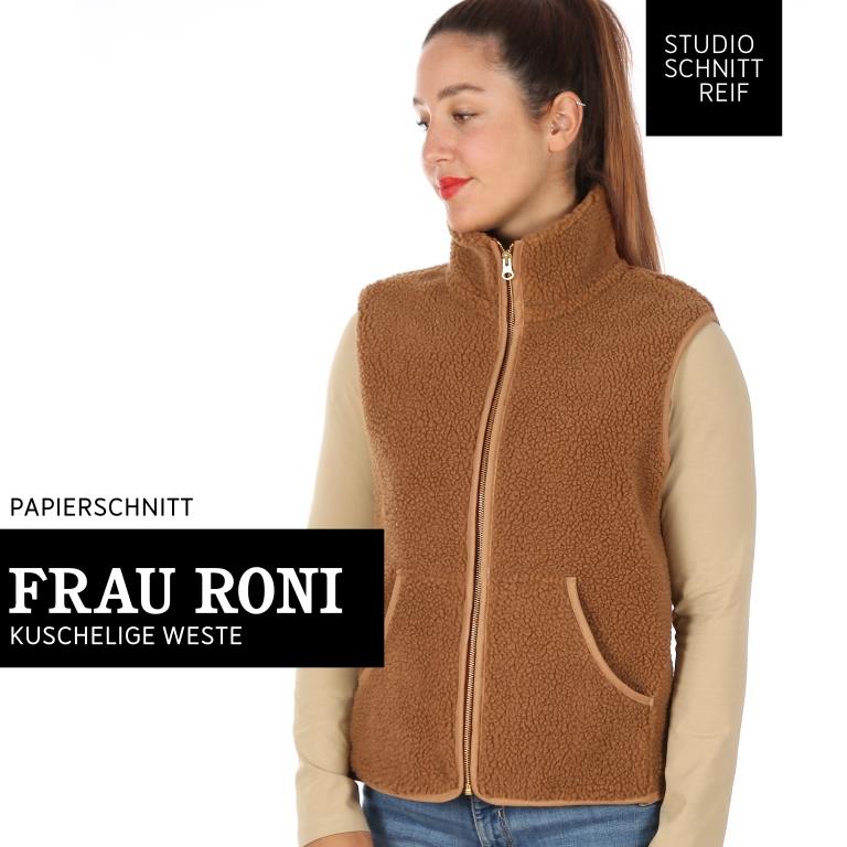 Papierschnittmuster kuschelige Weste Frau Roni von Studio Schnittreif