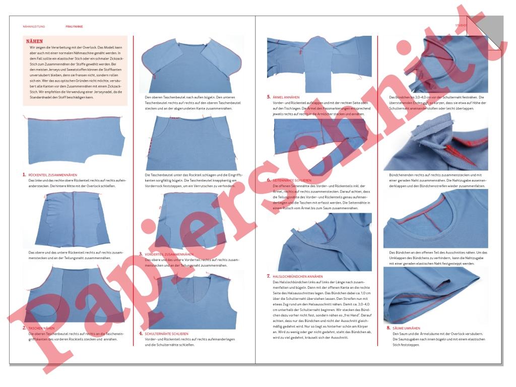 Papierschnittmuster Sweatkleid Frau Fannie von Studio Schnittreif Fotoanleitung