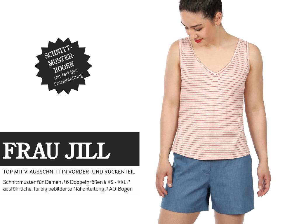 Papierschnittmuster Top mit V-Ausschnitt Frau Jill