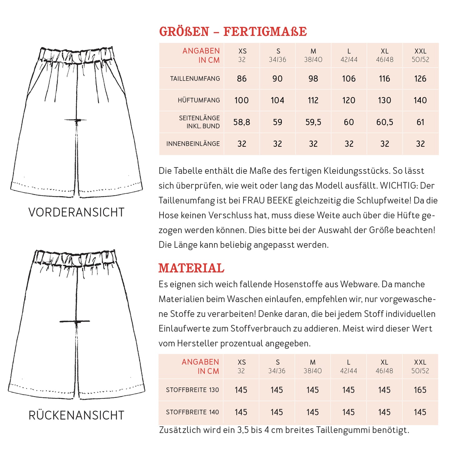 Papierschnittmuster Frau Beeke - Bermudashorts