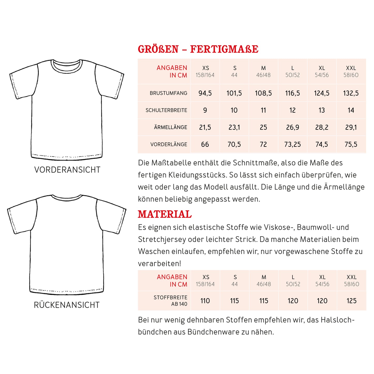 Papierschnittmuster T-Shirt Herr Andy von Studio Schnittreif Materialverbrauch
