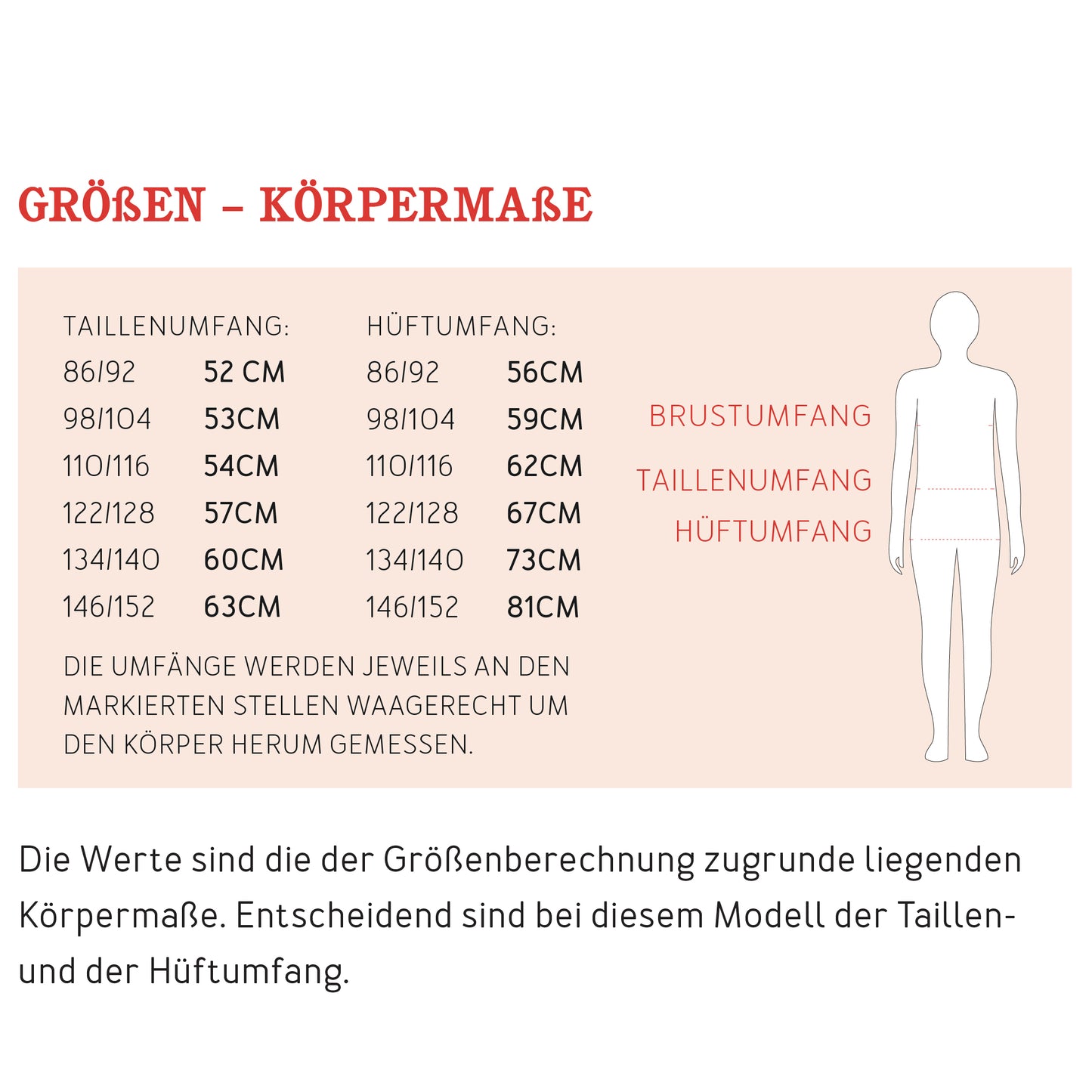 Schnittmuster Rieke Leggings von Studio Schnittreif Körpermaße