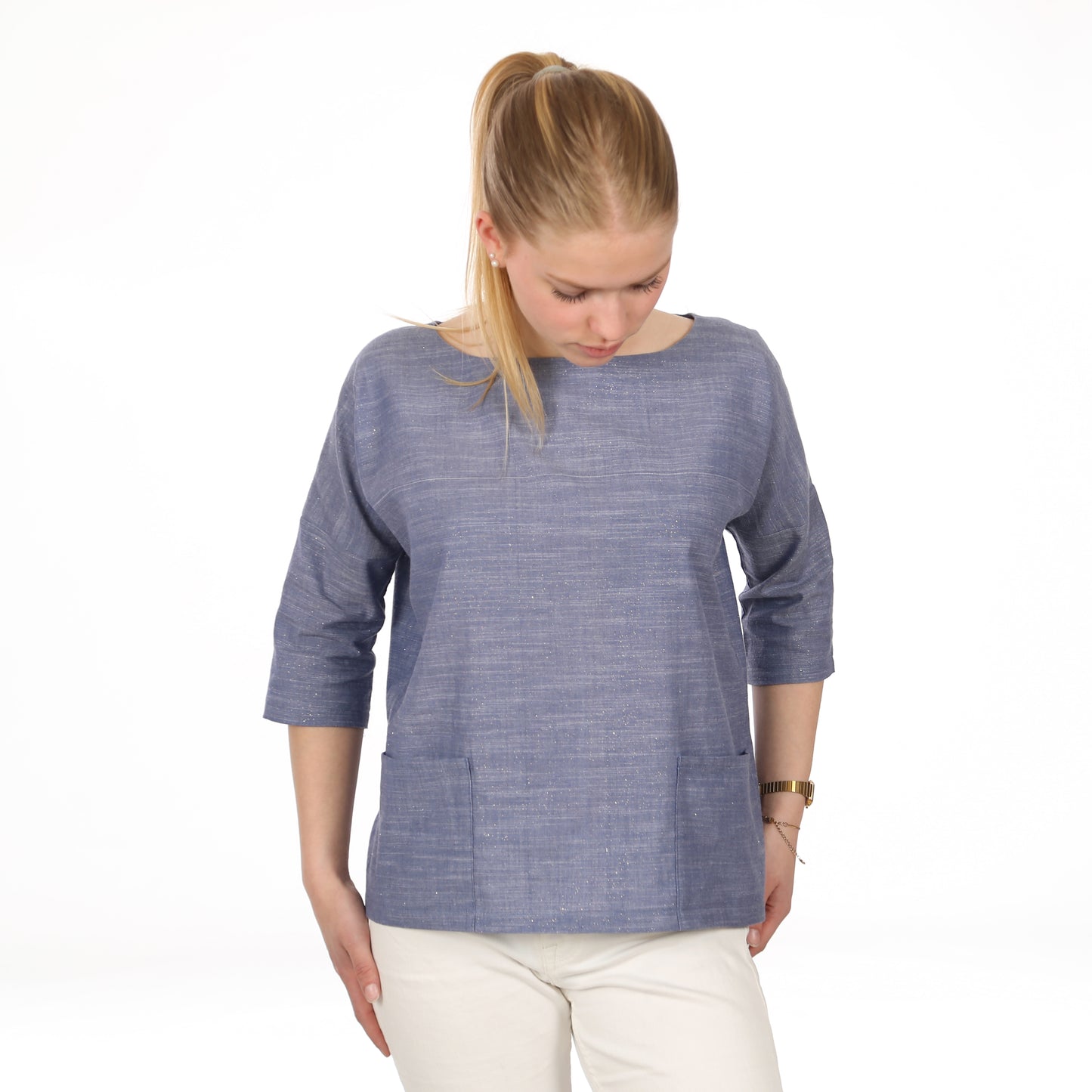 Schnittmuster kurze Bluse mit Taschen Frau Aiko von Studio Schnittreif