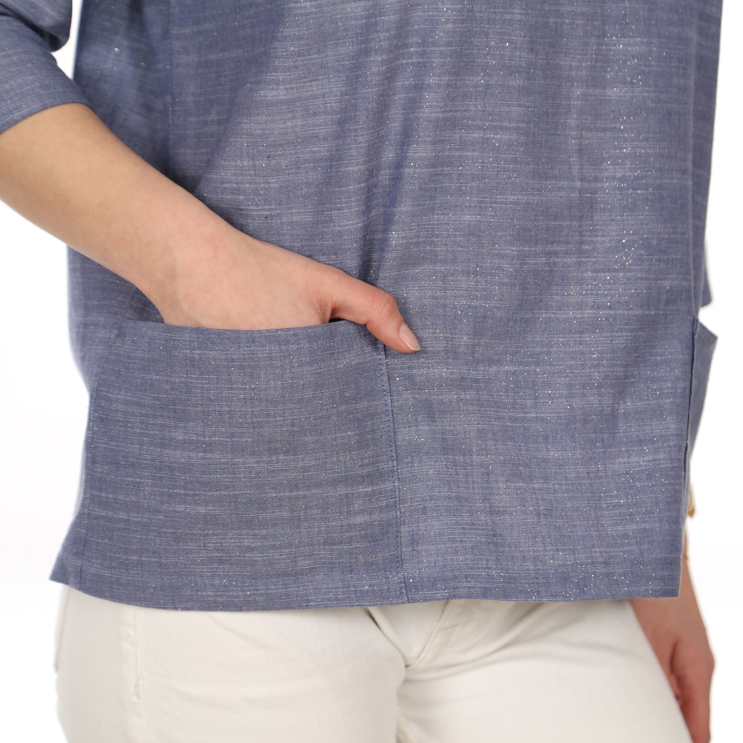 Schnittmuster kurze Bluse mit Taschen Frau Aiko von Studio Schnittreif