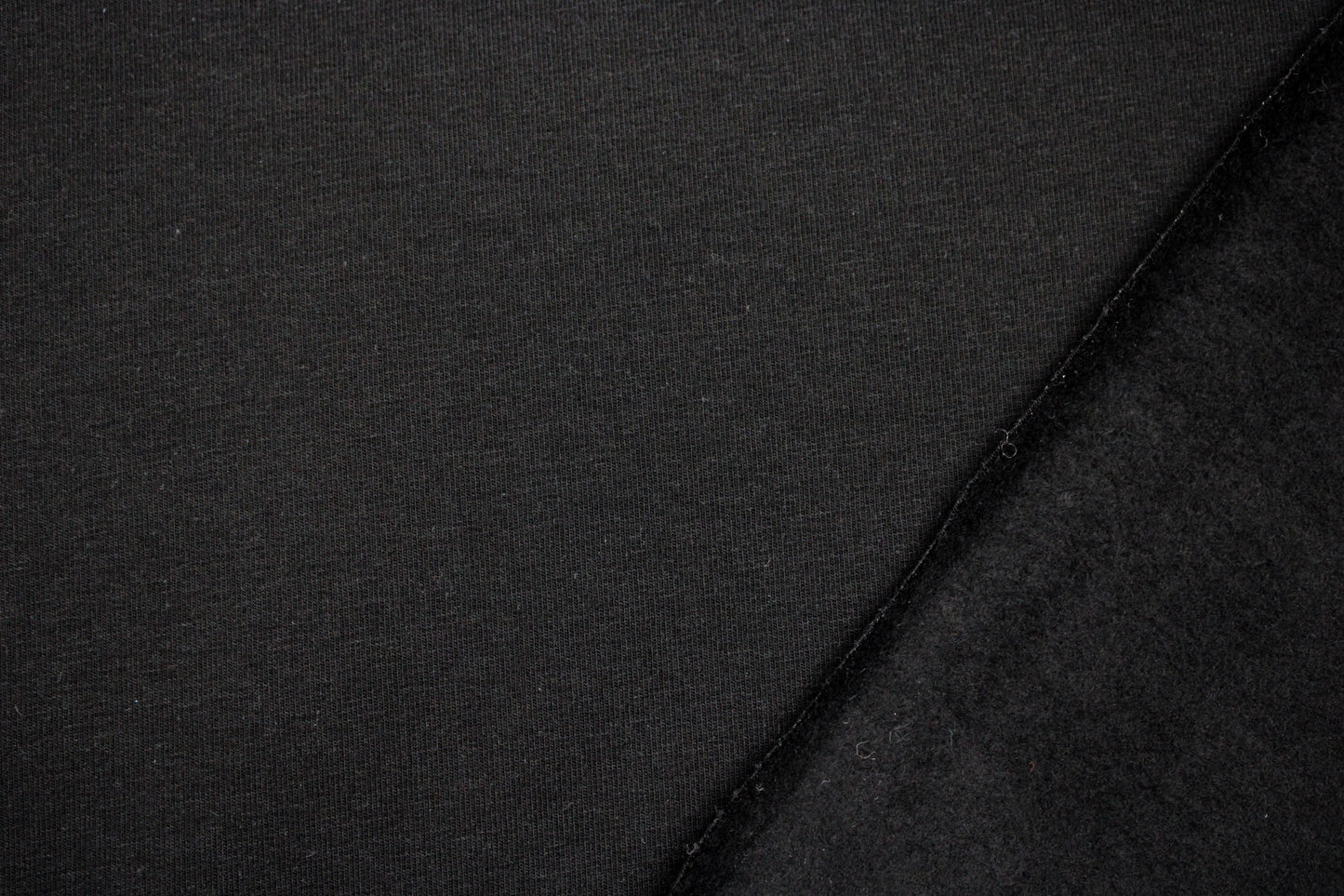 Sweatstoff Eike in uni schwarz mit Innenseite