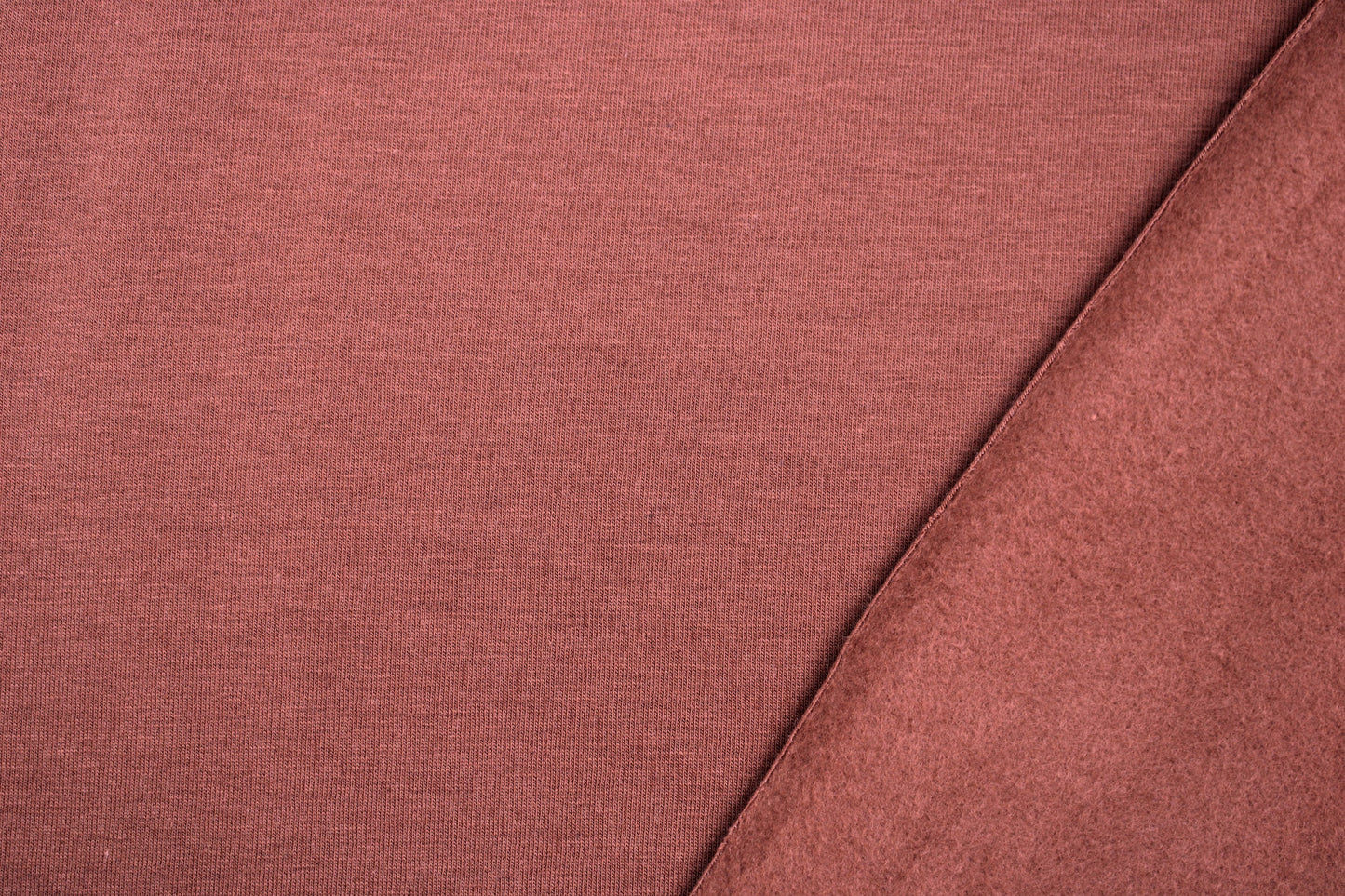 Sweatstoff Eike HW24/25 in uni terracotta mit Innenseite