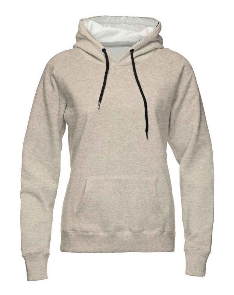 Alpenfleece Simon in wollweiß meliert mit kuschelig weißer Innenseite als Hoodie vernäht