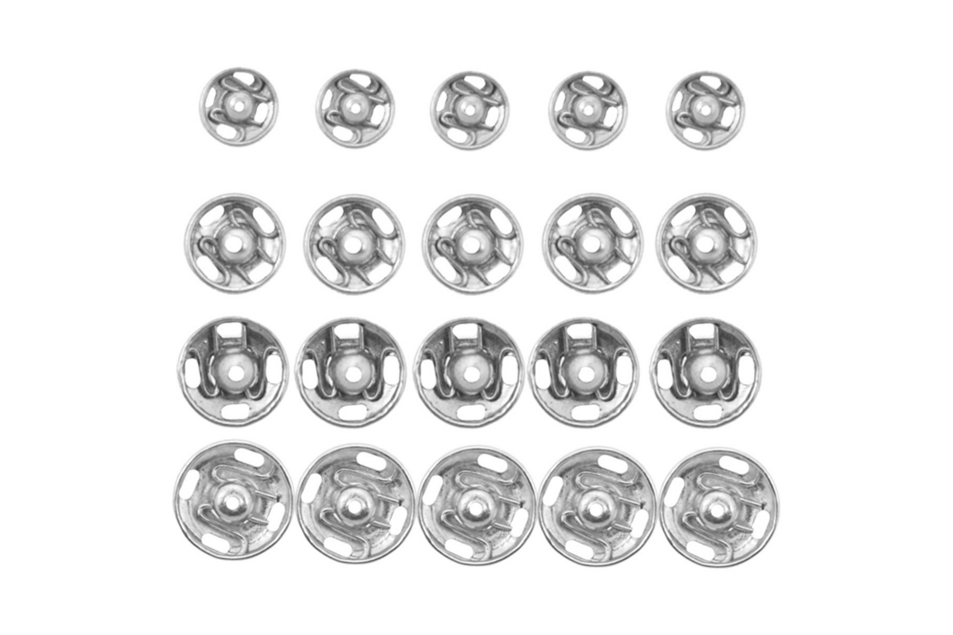 Annä-Druckknöpfe-Set in Silber