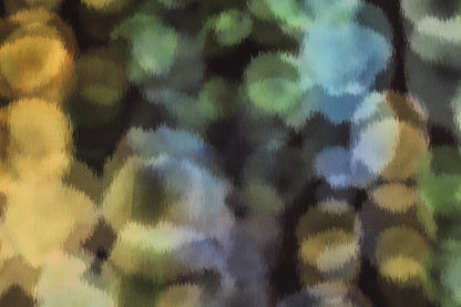 Dunkelblauer Baumwollbatist mit abstrakten Punkten in Petrol- und Grüntönen Detailbild