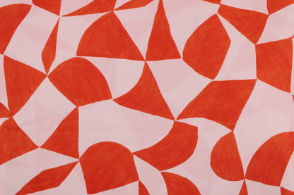 Baumwollbatist Lissi mit graphischem Muster in Rot und Rosa Detailbild