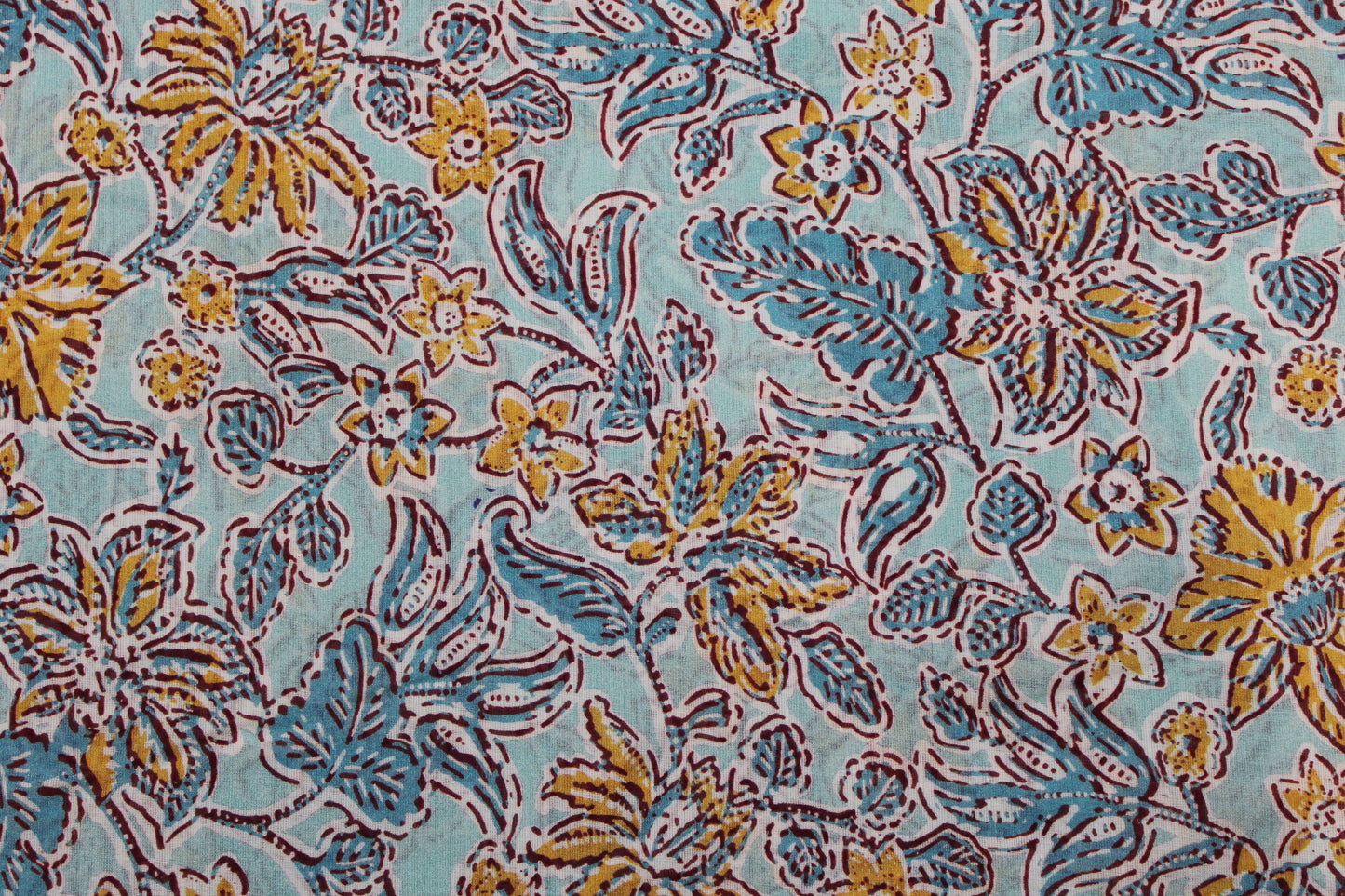 Baumwollbatist in Mint mit buntem Blumenmuster Detailbild