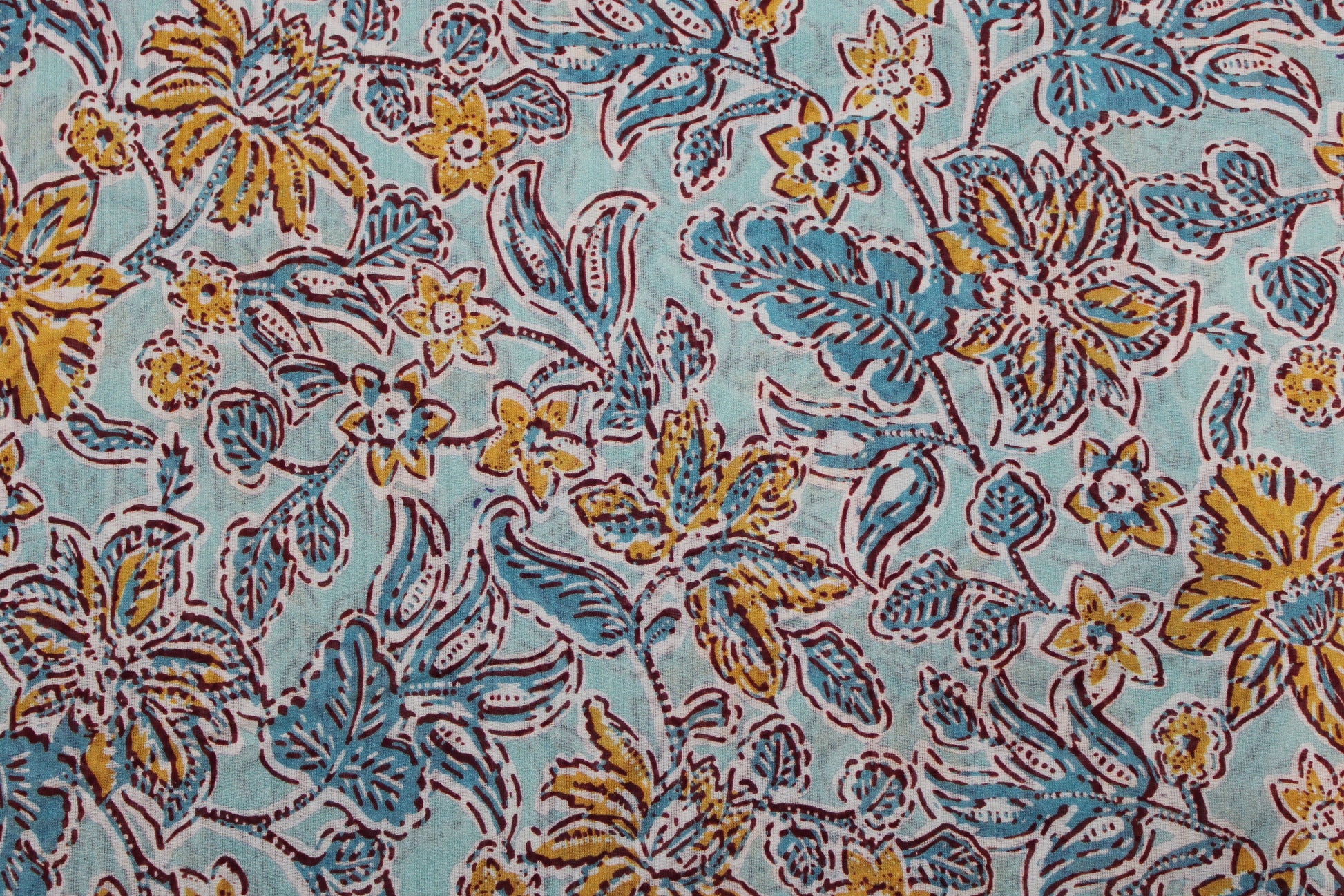 Baumwollbatist in Mint mit buntem Blumenmuster Detailbild