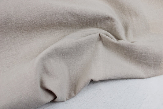 Baumwollstoff Franky mit Crepestruktur in Beige