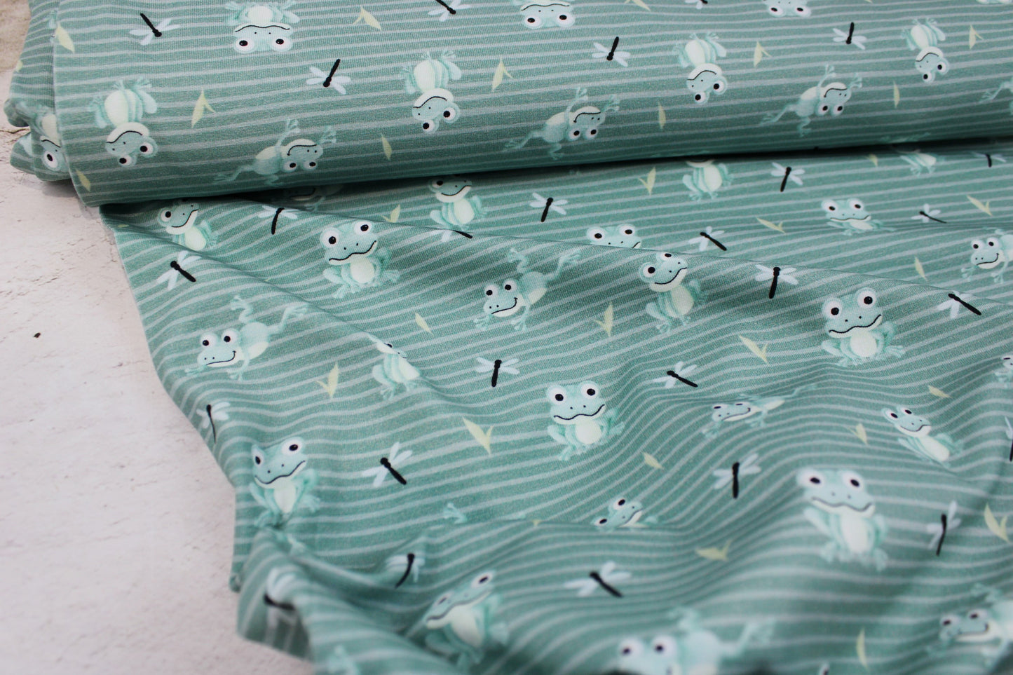 Baumwolljersey Froggy Frösche - mint