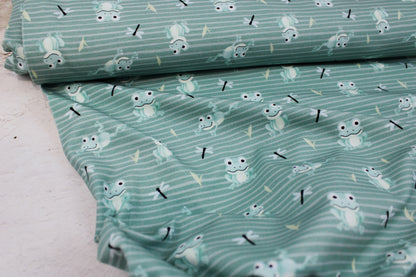 Baumwolljersey Froggy Frösche - mint