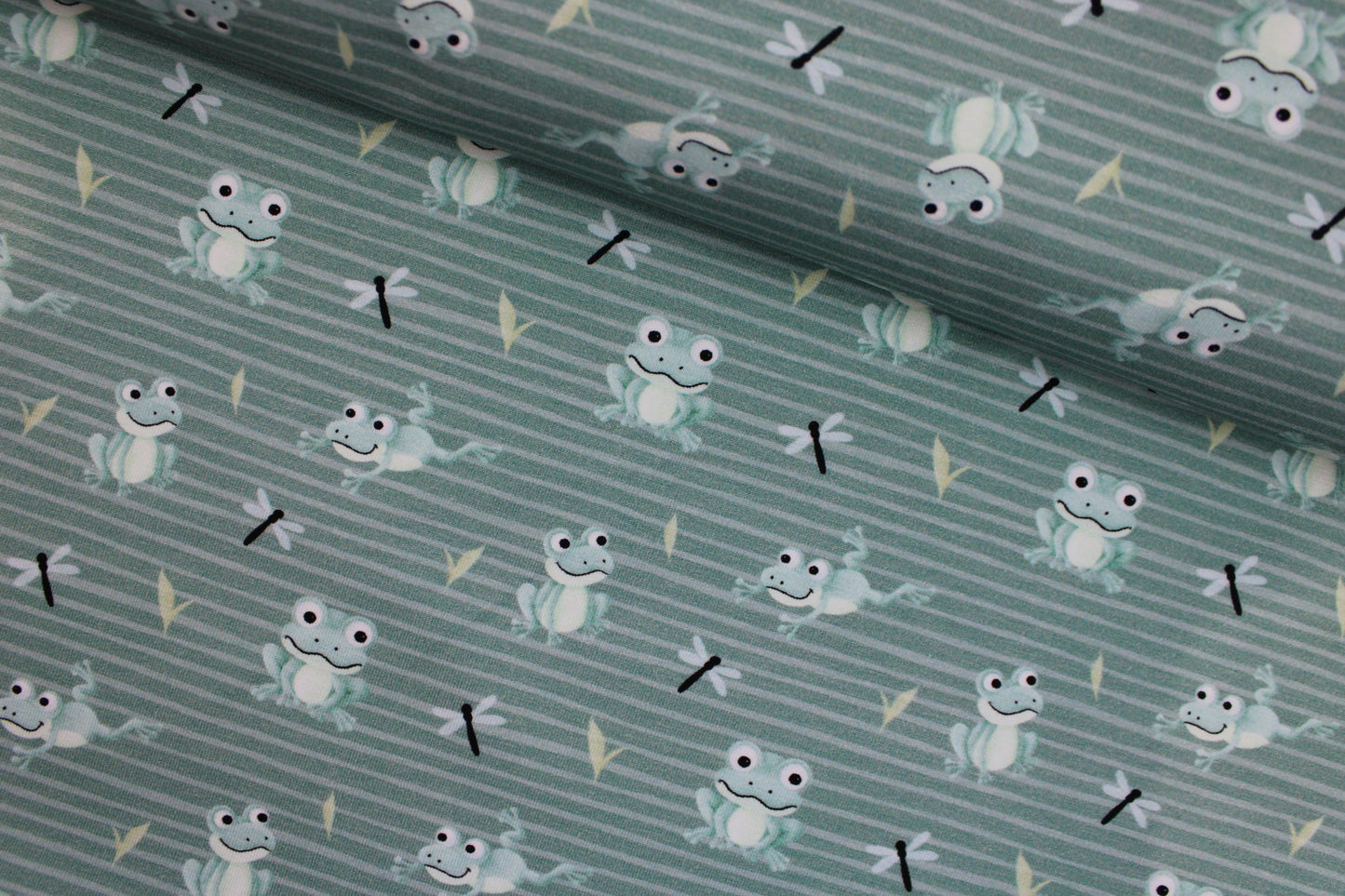 Baumwolljersey Froggy Frösche - mint