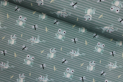 Baumwolljersey Froggy Frösche - mint